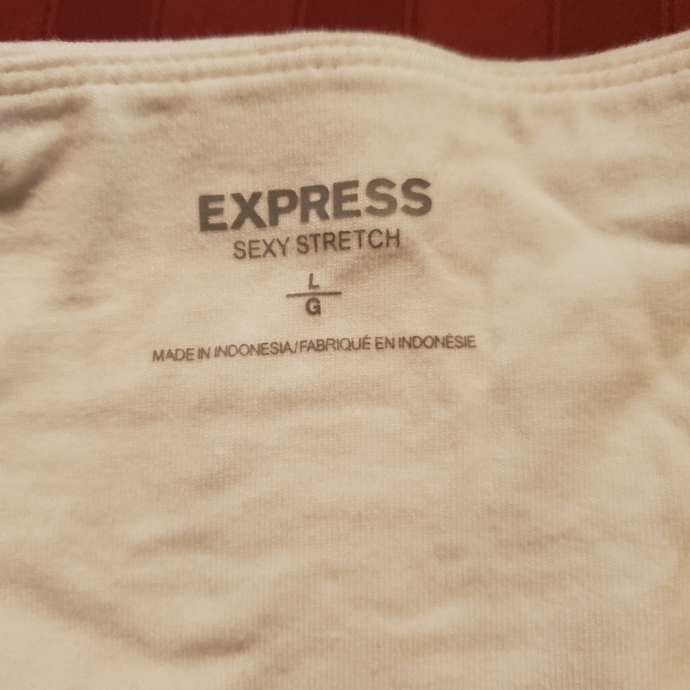Express Super Sexy Stretch Sequin Crop Tube Top Sz L Light Creme Color - Picture 5 of 5